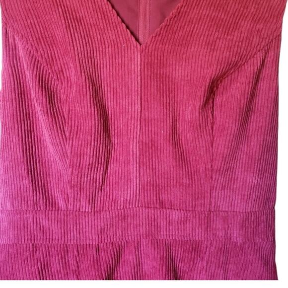 ModCloth fit & flare jumper Burgundy Corduroy Dress size xs/0 - Picture 4 of 8